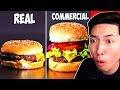 FOOD IN COMMERCIALS VS IN REAL LIFE! *SHOCKING*