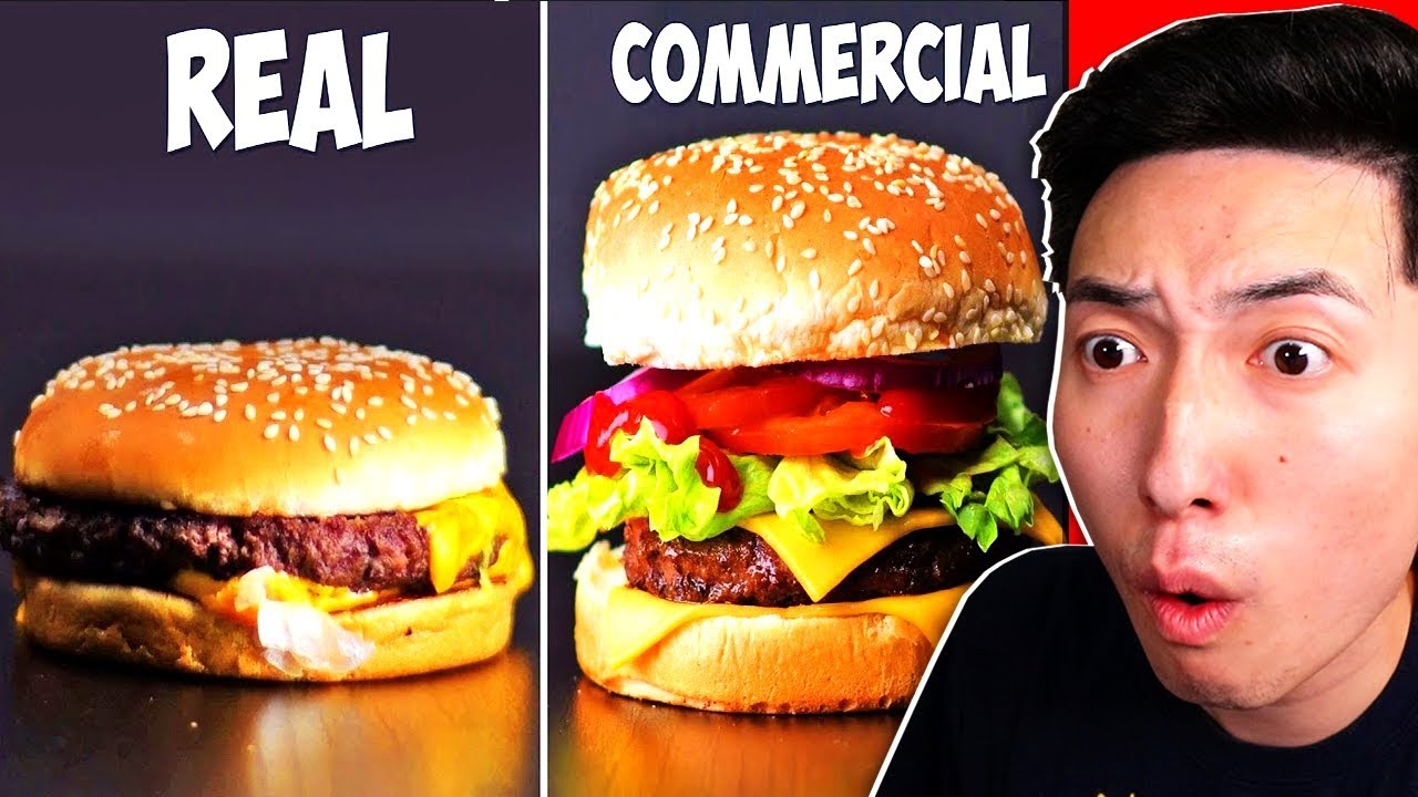 FOOD IN COMMERCIALS VS IN REAL LIFE! *SHOCKING*