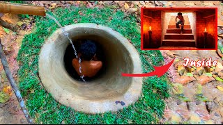 145 Days Building The Most Amazing Underground Water Slide Temple House