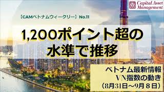 【CAM ベトナム ウィークリー】VN指数の動き No.11（8月31日～９月８日）