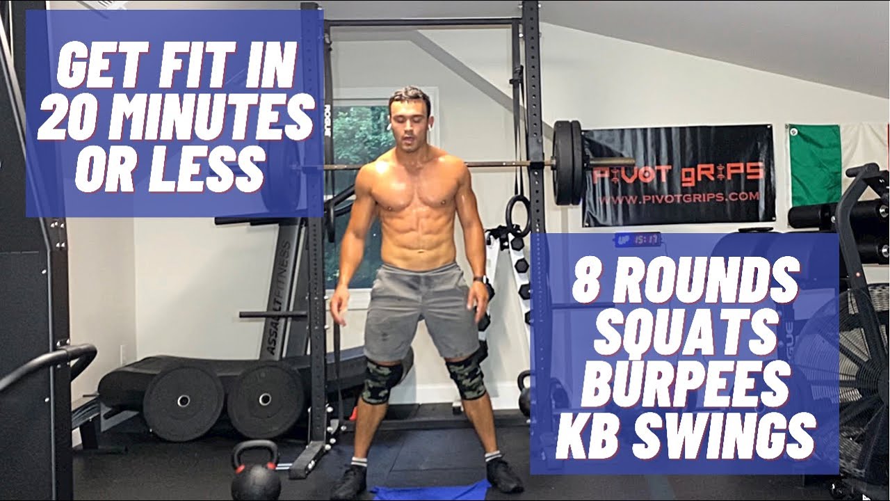 8 Round Squat, Burpee & Kettlebell Swing Workout YouTube