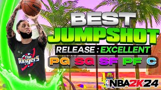 BEST JUMPSHOT FOR GUARDS ON NBA 2K24 SMOOTHEST JUMPER HUGE GREEN WINDOW AND SETTINGS