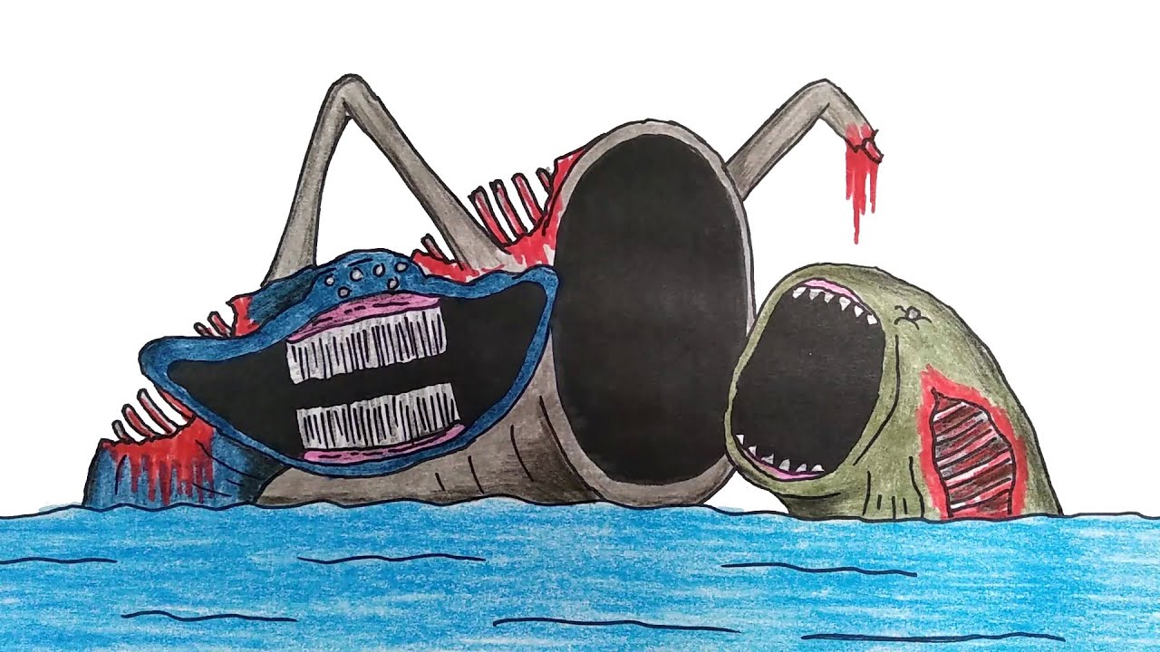 Как нарисовать трио из «Раненого моря»: Эль Гран Маха, Морепожиратель и Блуп