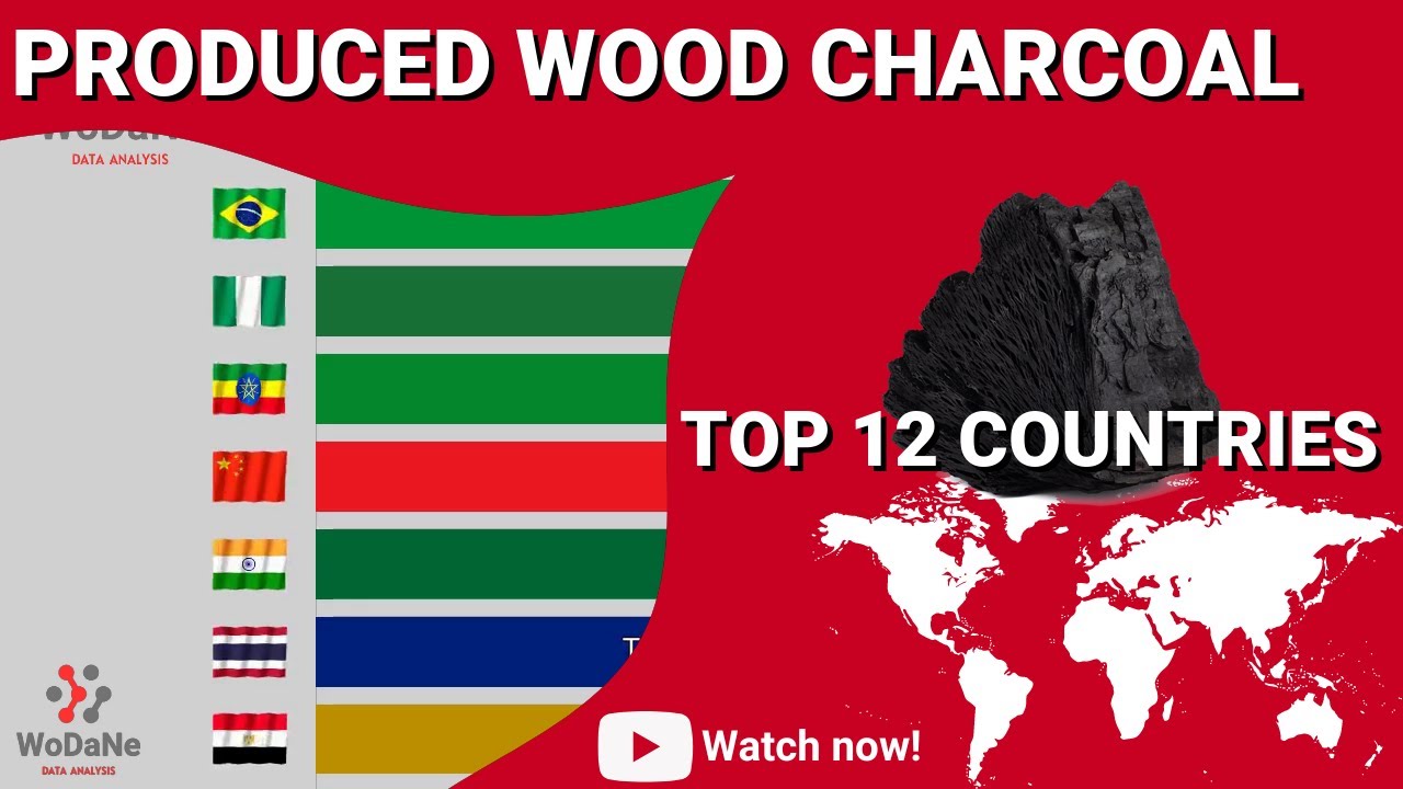 TOP 12 countries by produced Wood Charcoal YouTube