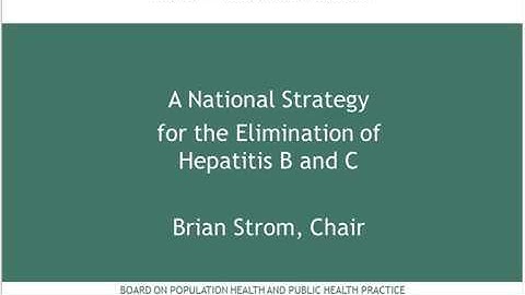 A National Strategy for the Elimination of Hepatitis B and C Phase Two Report Release Webinar