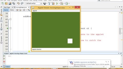java applet moving and catching shape