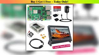 Get Raspberry Pi 4 Model B 2 4 8 GB RAM + 7 inch IPS Touch Screen + Holder + 64 32 GB TF Card + Fan
