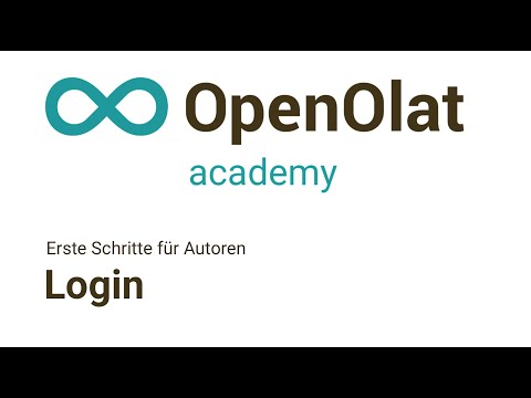 Login (Erste Schritte für Autoren, OpenOlat Academy Basics I-3)