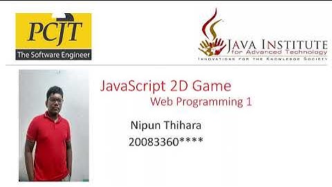 JavaScript 2D Game | Zombie Attack | Java Institute For Advanced Technology