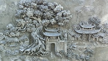 Đắp Tranh Xi Măng / Đắp Phù Điêu Tranh Đồng Quê