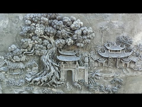 Video Đắp Tranh Xi Măng / Đắp Phù Điêu Tranh Đồng Quê - youtube