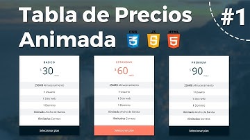 Como hacer una tabla de precios animada con HTML, CSS y JS ( Parte 1 )
