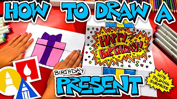 How To Draw A Birthday Present Folding Surprise