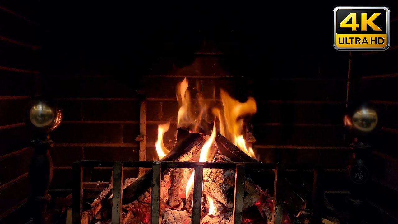 1 Hour of Cozy Fireplace in 4K Ultra HD Relaxing Crackling Fire Sounds ...