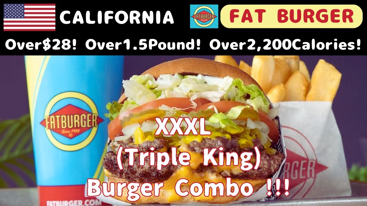 Huge and Expensive XXXL(Triple King) Burger Como at FatBurger in Buena
