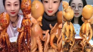 CHINESE MUKBANGERS OCTOPUS 🦑🐙 I EATING COMPILATION 🔥🤤 I MUKBANG SHORTS screenshot 3