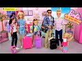 Barbie Family Vacation - Airplane Travel Routine Dreamhouse Adventures