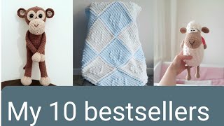 My 10 best seller crochet patterns on Etsy