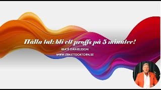 Hålla tal: bli ett proffs på 5 minuter - vett och etikett. Mats Danielsson, Etikettdoktorn