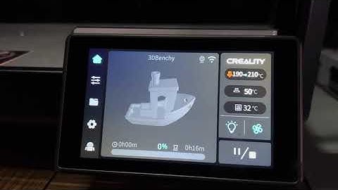 My first print with the Creality K1 3-D printer, a 16min benchy.