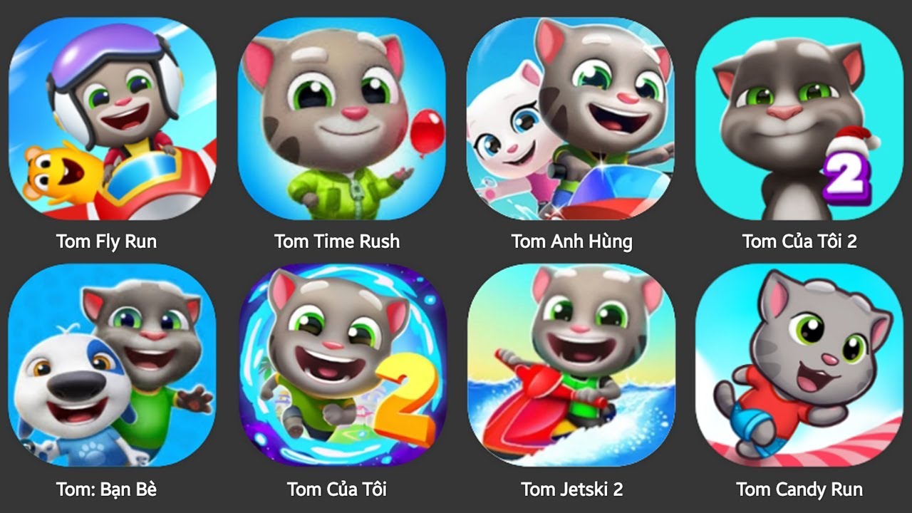 TOM MY FRIEND,TOM CANDY RUSH,TALKING TOM,SONIC AMY TAPE,TOM JESKY,TOM HORROR,TOM BLAST PARK,TOM RUN