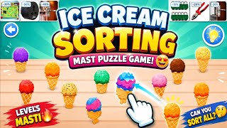 ICE CREAM SORTING 😱 | Most Addictive Puzzle Game 2025 screenshot 1