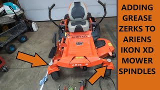 Ariens Ikon XD  Installing Grease Zerks on Wheel Spindles