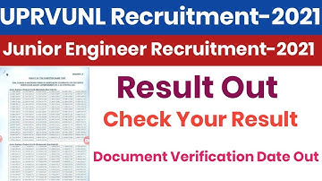 UPRVUNL JE Result Out||UPRVUNL Official Result Out