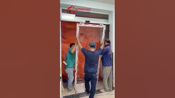 Hoàn thành lắp đặt cửa lùa tự động hệ 55 xingfa sử dụng mắt thần tại Bệnh Viện Châu Đốc #angiang