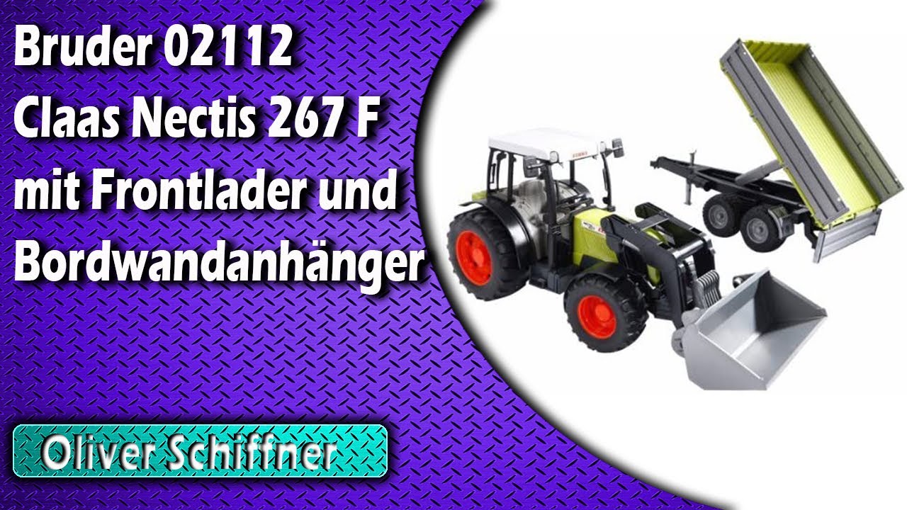 bruder 02112 - Claas Nectis 267 F con caricatore frontale e rimorchio ribaltabile, trattore, azienda agricola, rimorchio ribaltabile : Bruder bruder 02112 - Claas Nectis 267 F con caricatore frontale e rimorchio ribaltabile, trattore, azienda agricola, rimorchio ribaltabile : Bruder