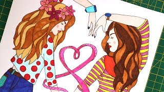 friends easy forever drawing draw coloring tutorial