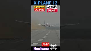 🛬🔥#Hurricane AMY Landing Polish Pilot crosswind hard windy approach landing Boeing 737 #shorts