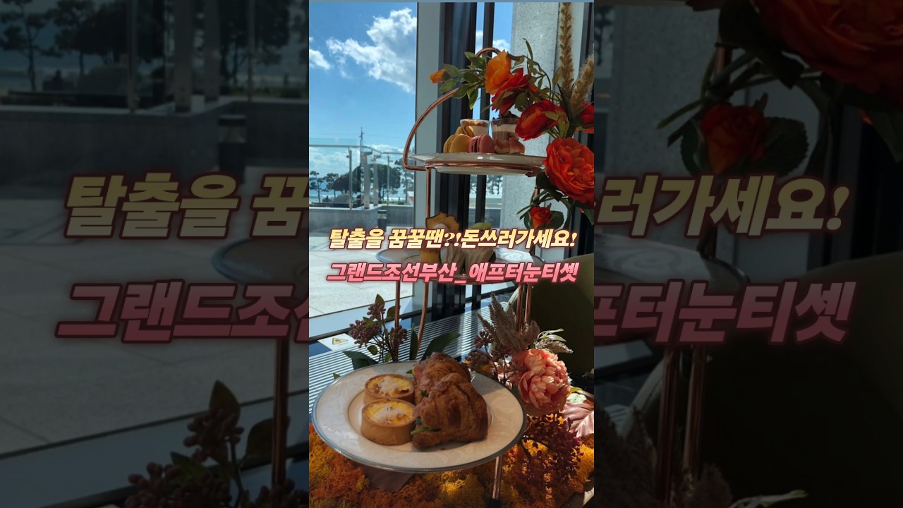 인생이 토나올것같다?!🤮 싶을땐 돈맛이 필요하다?! 우아하게 호텔 앱터눈티셋 즐겨라! 그랜드조선라운지앤바 #믿따박#그랜드조선부산#그랜드조선라운지앤바#애프터눈티세트