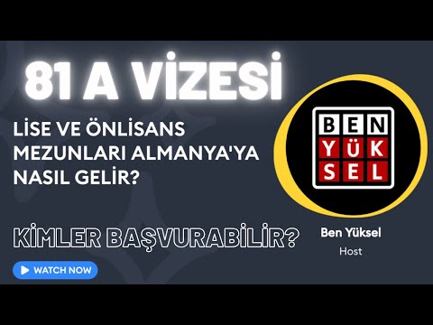 LİSE VE SERBEST MESLEK SAHİPLERİ ALMANYA'YA NASIL GELİR? 81 A VİZESİ ŞARTLARI! @benyuxel