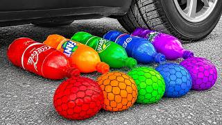 COCA COLA BALLOON VS CAR, Coca Cola Zero, PowerAde, Fanta, Sprite, Fruko and Mentos Diff Unde