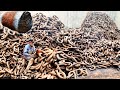 Process of Recycling Ship Chain Scrap Forging To Make Engine Flywheel | Factory Mass Production