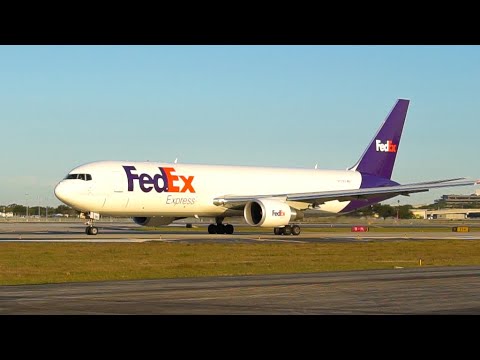 FedEx Boeing 767 Takeoff - YouTube