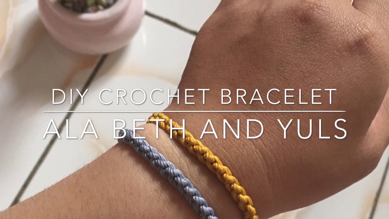 DIY gelang dari benang | crochet bracelet - YouTube