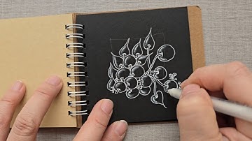 2025 #禪繞基本圖様 day 02 #pokeroot #商陸根 #禪繞21天 養成新習慣 Easy Zentangle Patterns for Beginners #zentangle