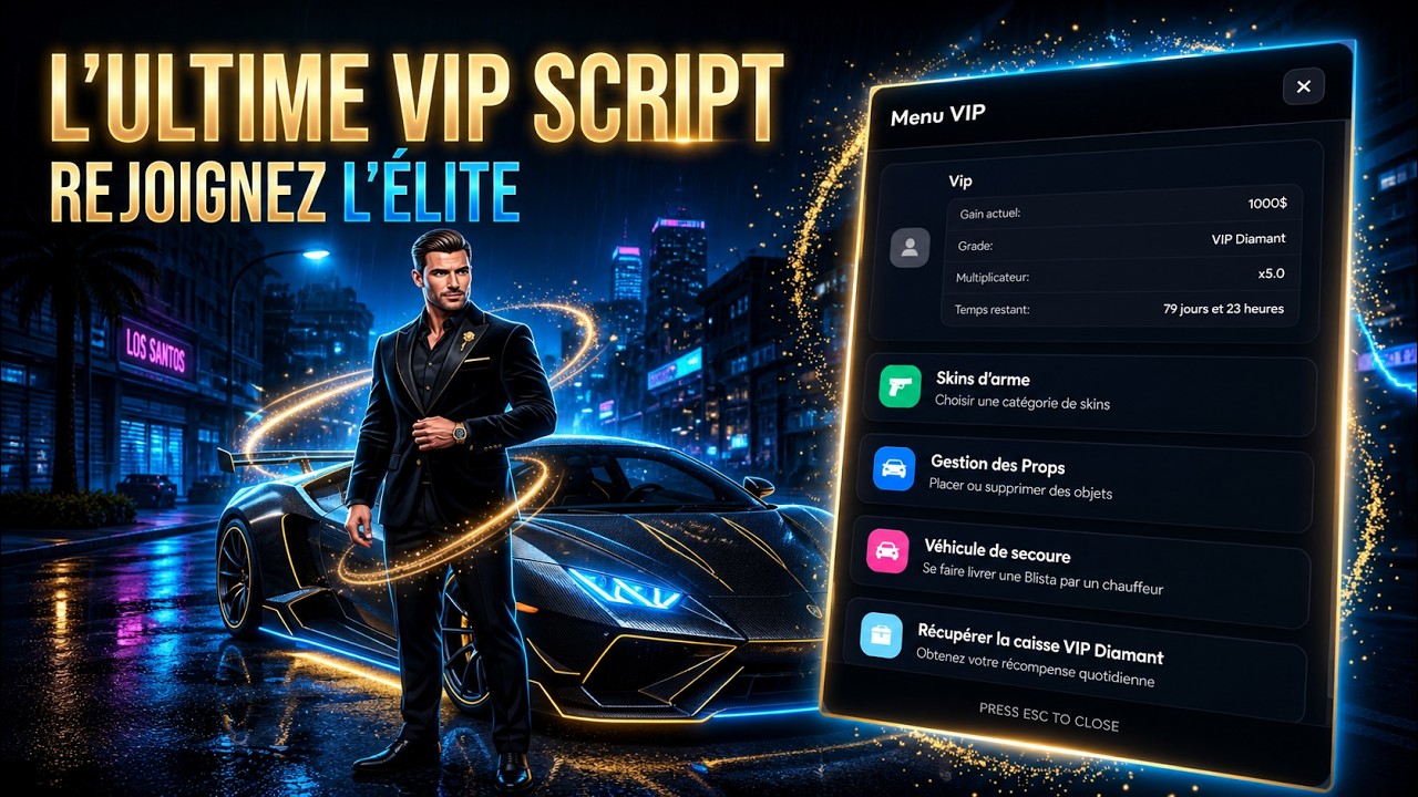 [FIVEM] Le MEILLEUR Script VIP Ultime & Menu Admin (ESX / ox_lib) 💎 ...