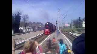 Поезд победы прибывает на станцию - Севастополь пассажирский