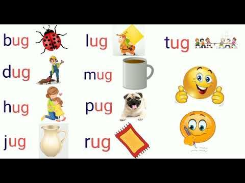 Letter 'u' blending (ug) / CVC Words / Word Family -ug / Phonics for