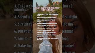 10 DAILY HABITS THAT CAN IMPROVE YOUR WELLBEING