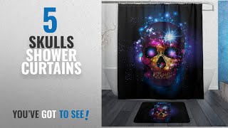 Top 10 Skulls Shower Curtains [2018]: Fantastic Halloween Decor Sugar Skull Day of the Dead