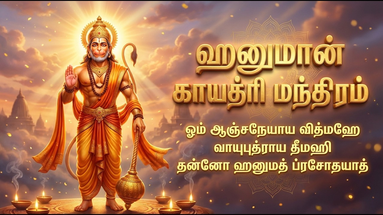 Hanuman Gayatri Mantra | 108 Times Of Hanuman Mantra | Powerful Hanuman Tamil Devotional Songs