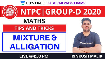 Mixture and Alligation | Maths | Target NTPC/Group-D 2021 | Rinkush Malik