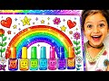 🌈 Rainbow Nail Paint Coloring Page | Easy Drawing and Coloring for Kids 😍 Coloring Page 