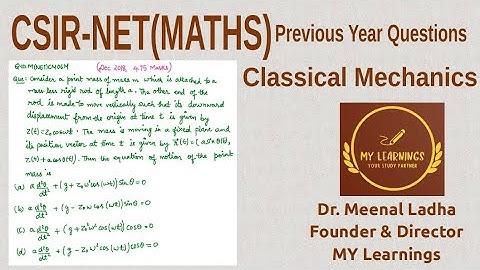 (Q.ID.M(NET)CM06M) Previous Years Question on Classical Mechanics, CSIR UGC NET, Dec 2018.