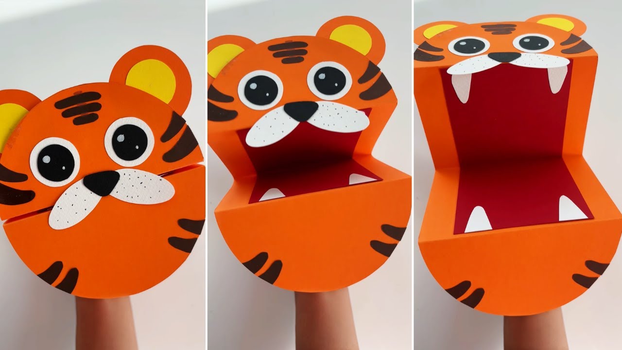 «САМОДЕЛЬНЫЙ ТИГР 🐯 Веселая и простая идея для поделок из бумаги для детей | gayatriscrafts»