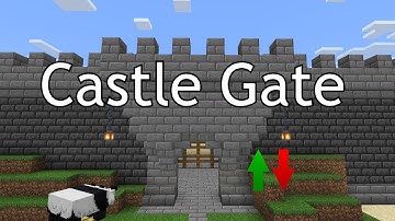 How to make a working Castle Gate EASY (no gravel or sand) Minecraft Bedrock 1.21